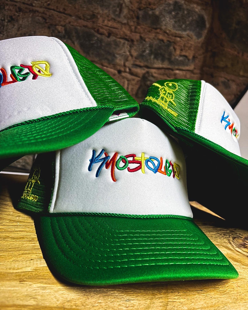 KNOSTALGIA HANDSTYLE TRUCKER HAT "KELLY GREEN"
