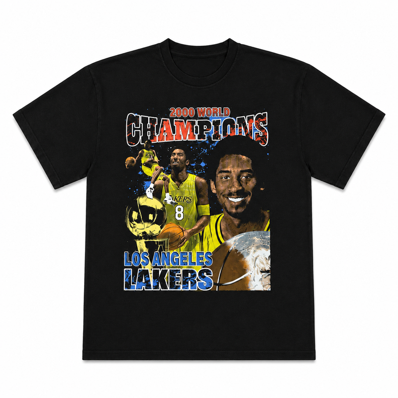 LA LAKERS 2000 WORLD CHAMPIONS GRAPHIC TEE BLACK