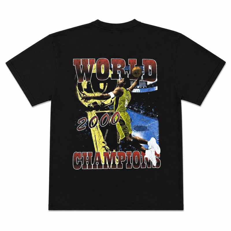 LA LAKERS 2000 WORLD CHAMPIONS GRAPHIC TEE BLACK