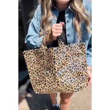 Leopard Leather Water Proof Tote Bag