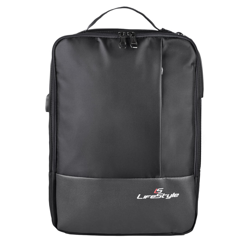 LS LifeStyle Leather 3 in 1 Backpack USB Professional Briefcase Waterproof Bag - AllSportsWearUSA