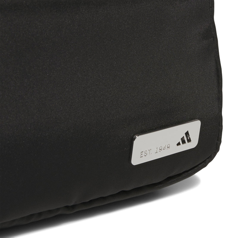 Black crossbody bag logo patch on front panel