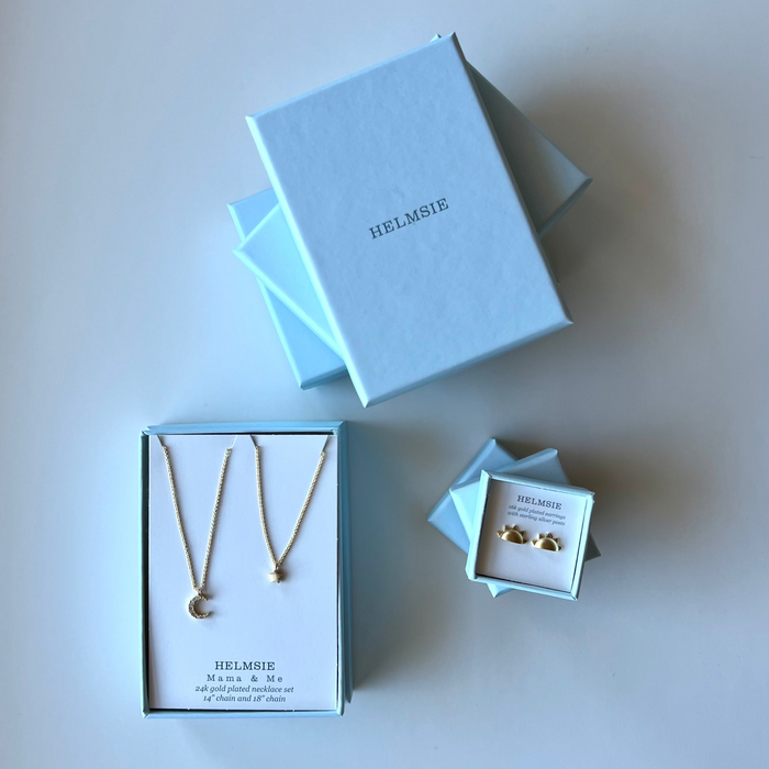 Mama & Me Moon and Star Necklace Set