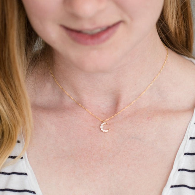 Mama & Me Moon and Star Necklace Set