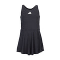 Youth heather black flounce dress, sleeveless scoop neck, Adidas logo