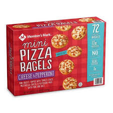 MEMBERS MARK MINI PIZZA BAGELS CHEESE & PEPPERONI 72 CT 3 LB