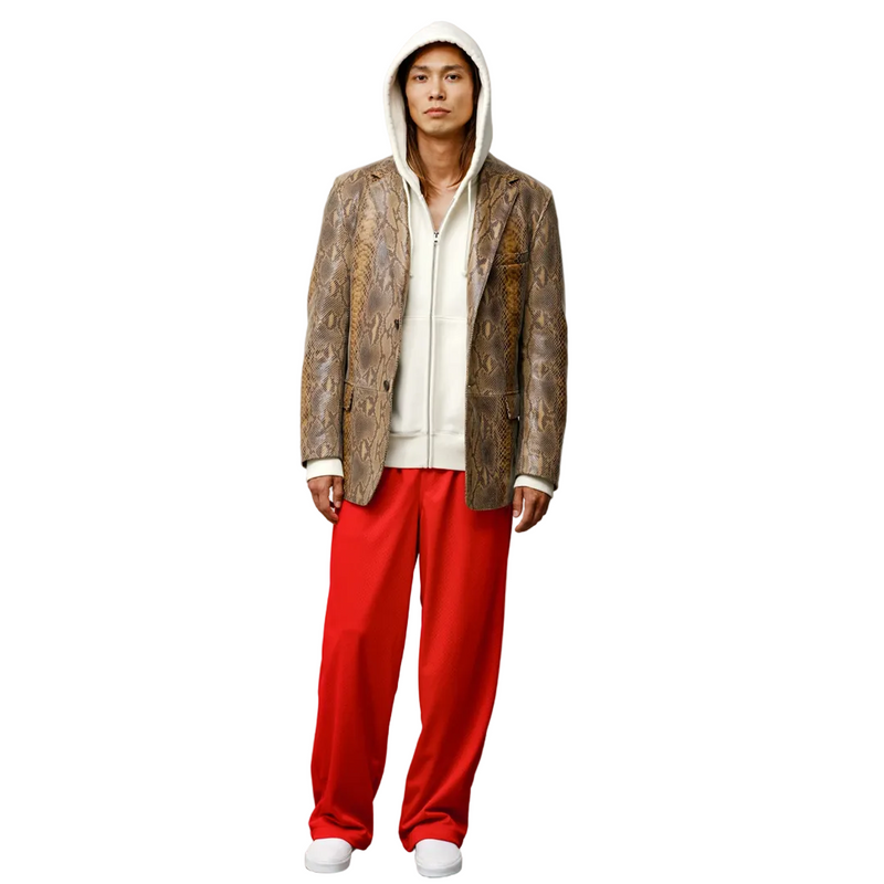 MESH TRACK PANT RED