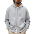 MIDWEIGHT TERRY RELAXED ZIP HOODIE HEATHER GREY