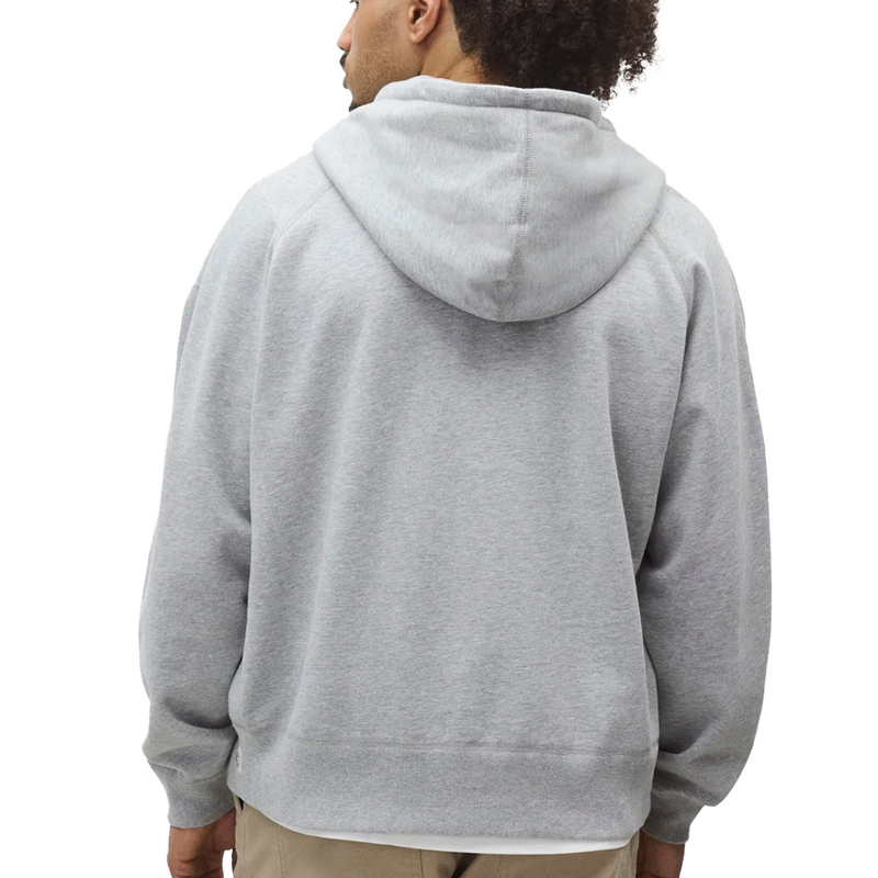 MIDWEIGHT TERRY RELAXED ZIP HOODIE HEATHER GREY