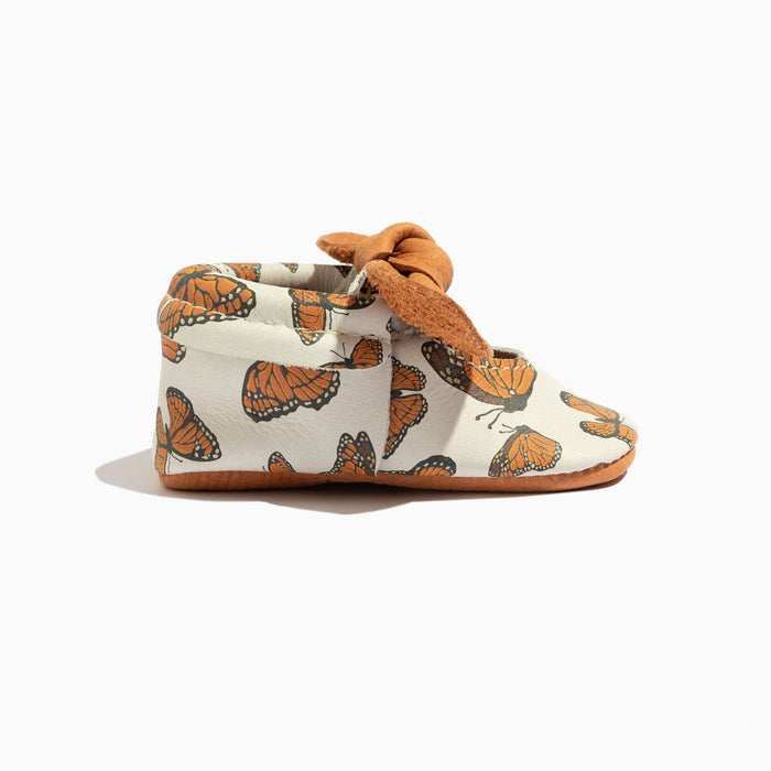 Monarch Butterfly Knotted Bow Baby Shoe