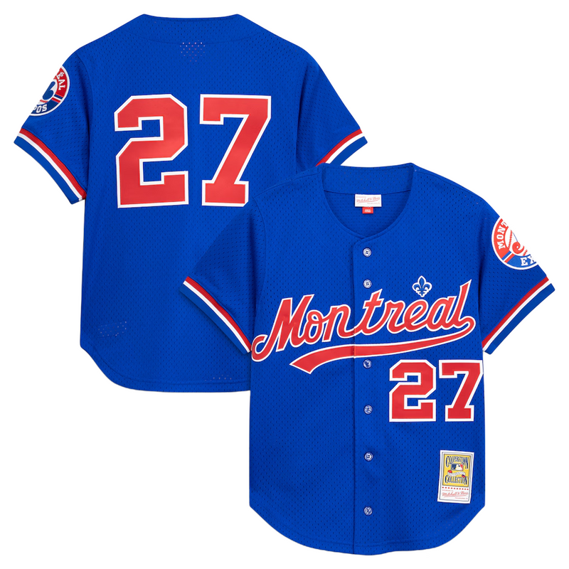MONTREAL EXPOS VLADIMIR GUERRERO BUTTON UP JERSEY ROYAL BLUE