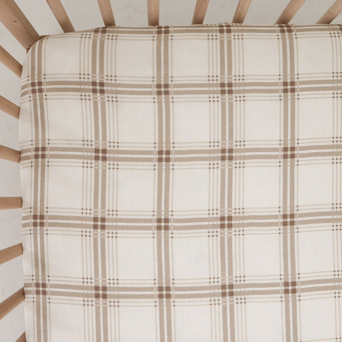Muslin Crib Sheet | Ellis Plaid