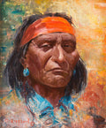 Native American Fabric Panel, Indian Chief by Olaf Wieghorst, 3811 - Beautiful Quilt