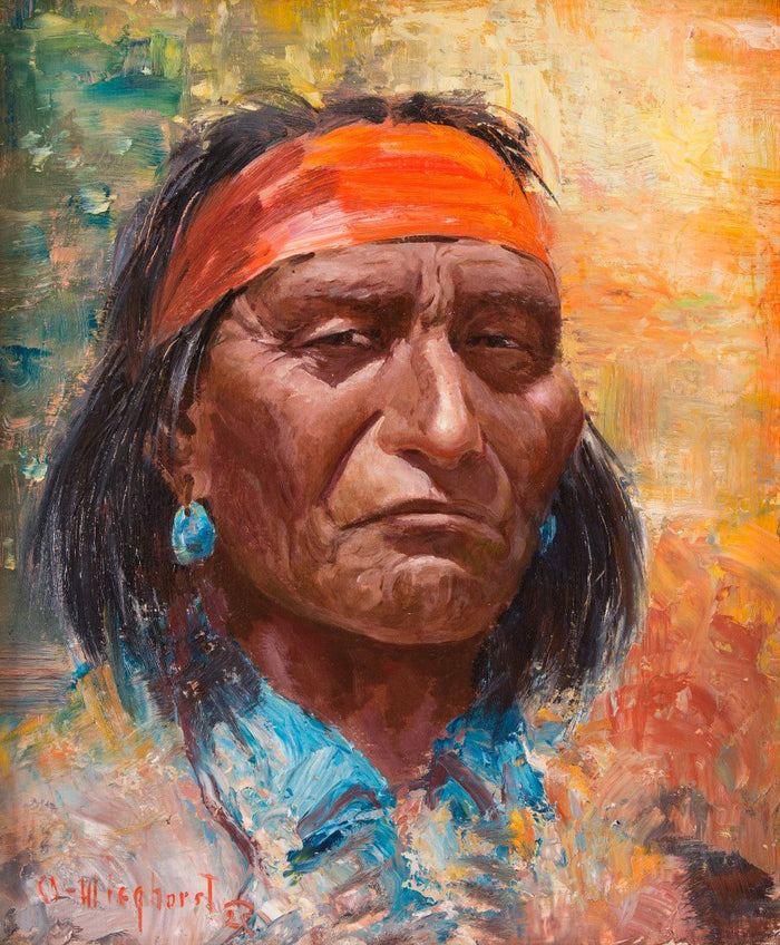 Native American Fabric Panel, Indian Chief by Olaf Wieghorst, 3811 - Beautiful Quilt