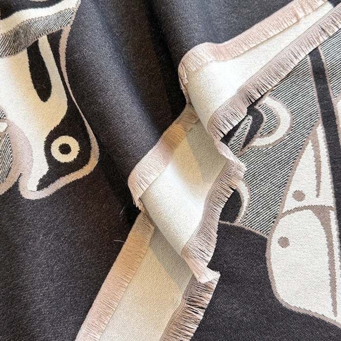 Norcia Pashmina Scarf Black