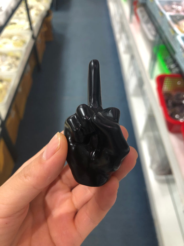 Obsidian hand carvings