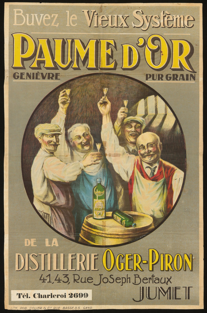Oger-Piron Paume d’Or Vintage Genever Poster, 1924