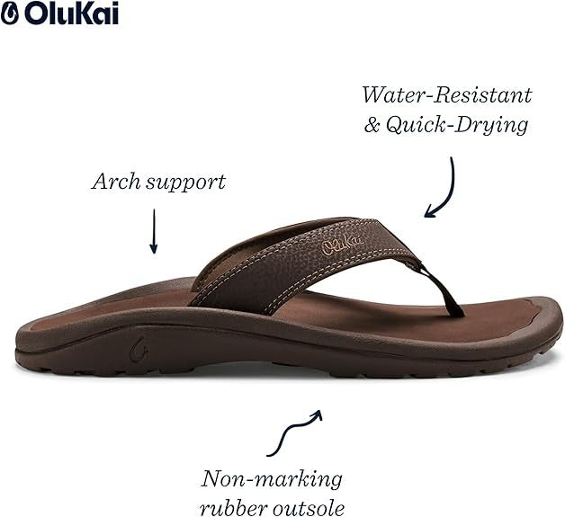 OLUKAI Ohana Men's Beach Sandals 10110-4827 Dark Java/ Ray