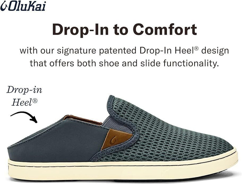 OLUKAI Pehuea Women's Slip On Sneakers, Casual Everyday Shoes Pavement/Pavement - AllSportsWearUSA