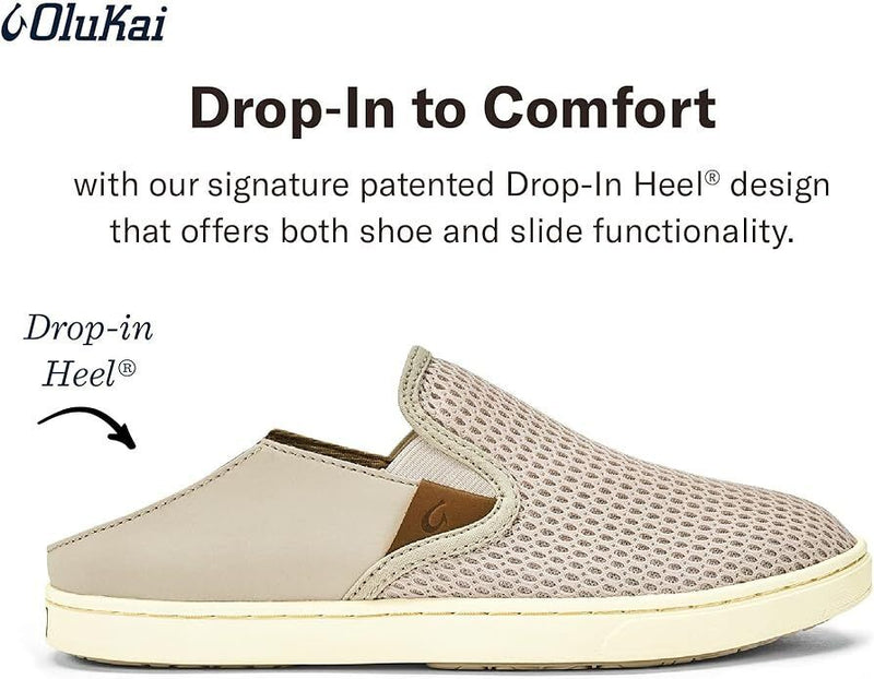 OLUKAI Pehuea Women's Slip On Sneakers, Casual Everyday Shoes Tapa/Tapa - AllSportsWearUSA
