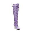 Omani Size Inclusive - Lavender Vegan Patent - Street Sole - Thigh Variant Four