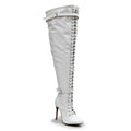 Omani Size Inclusive - White Vegan Patent - Street Sole - Thigh Variant Five