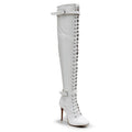 Omani Size Inclusive - White Vegan Patent - Street Sole - Thigh Variant One