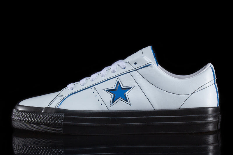 Converse | One Star Pro Ox Style # A07308C Color : White / Black / Kinetic Blue