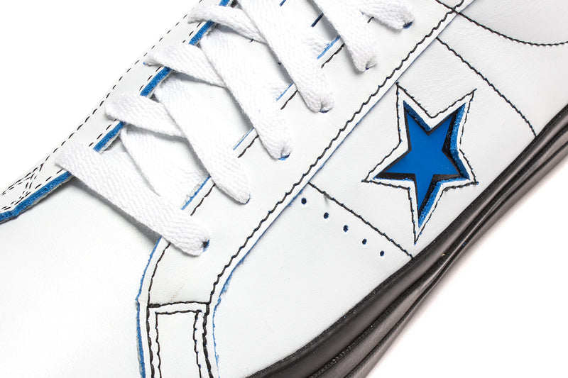 Converse | One Star Pro Ox Style # A07308C Color : White / Black / Kinetic Blue