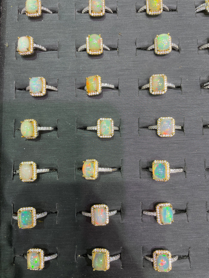 Opal silver ring