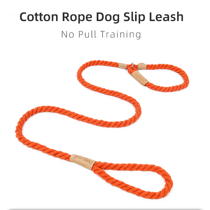Orange Rope Slip Leash & Collar - Dogs and Horses