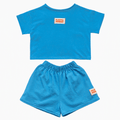 Organic Play Set — Short Sleeve + Shorts in Blue