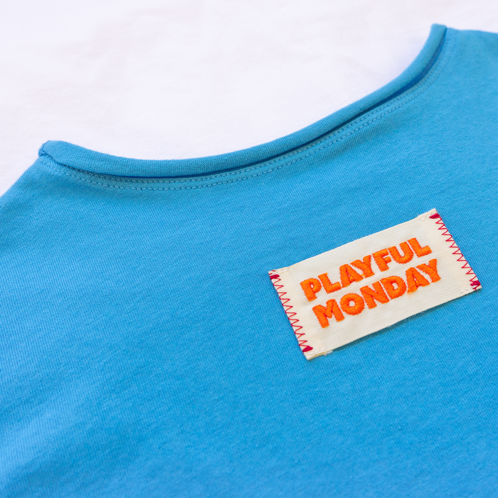 Organic Play Set — Short Sleeve + Shorts in Blue
