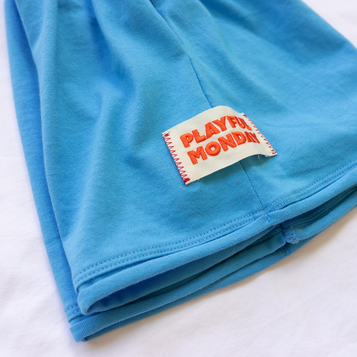 Organic Play Set — Short Sleeve + Shorts in Blue