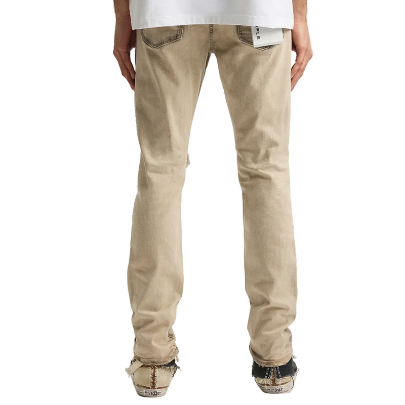 P001 SKINNY COATED SEAM JEANS TAN