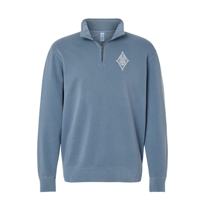Pi Beta Phi Beach Washed Quarter Zip Sweatshirt - Crest