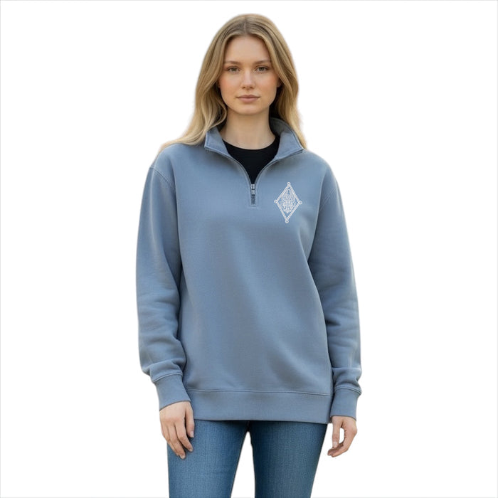 Pi Beta Phi Beach Washed Quarter Zip Sweatshirt - Crest