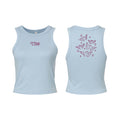 Pi Beta Phi Crop Tank Top - Racer Back - New Logo Wings - Baby Blue