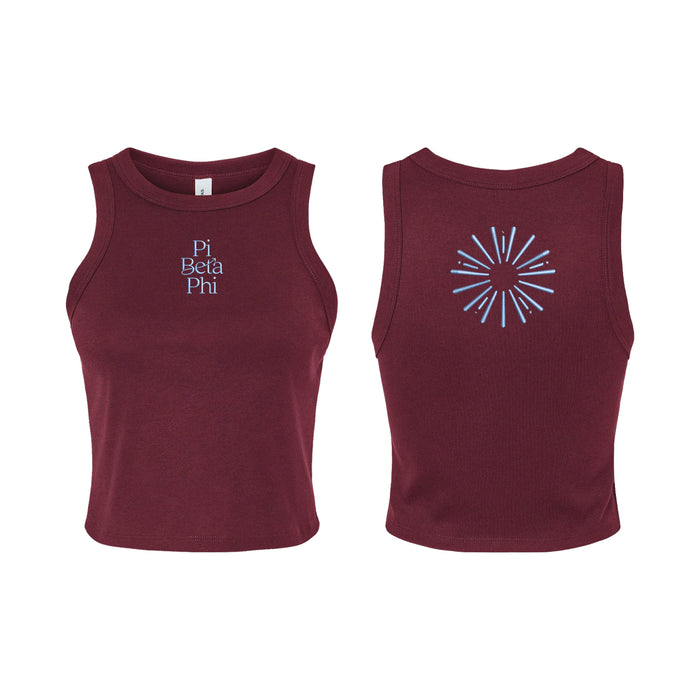 Pi Beta Phi Crop Tank Top - Racer Back - New Logo