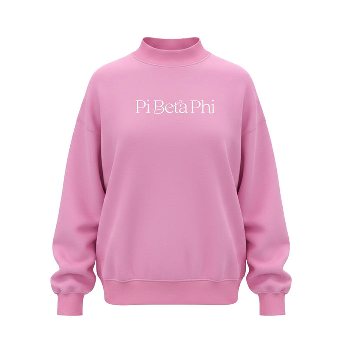 Pi Beta Phi Mock Neck - Pink - New Logo