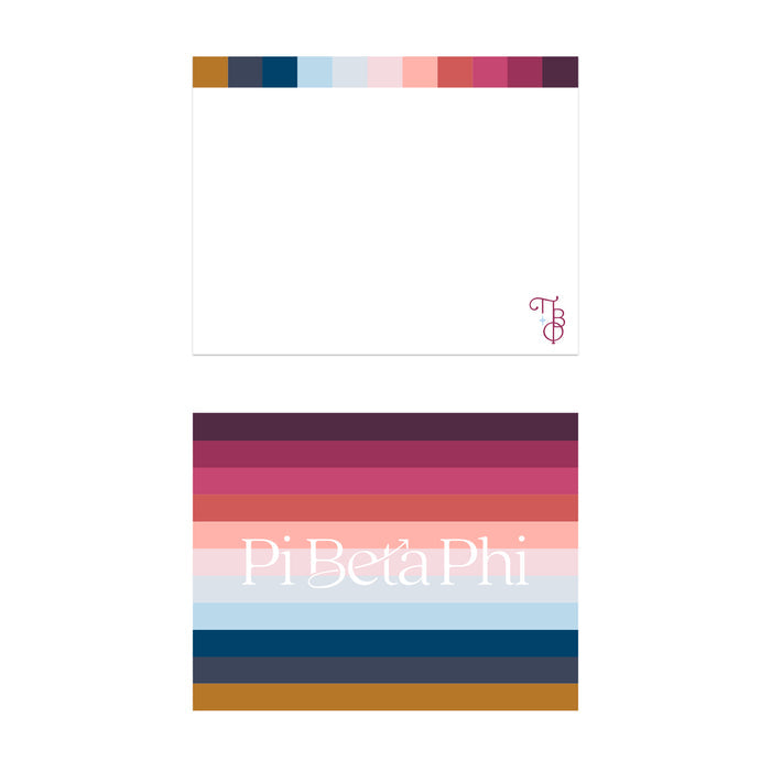 Pi Beta Phi Notecards with Striped Palette