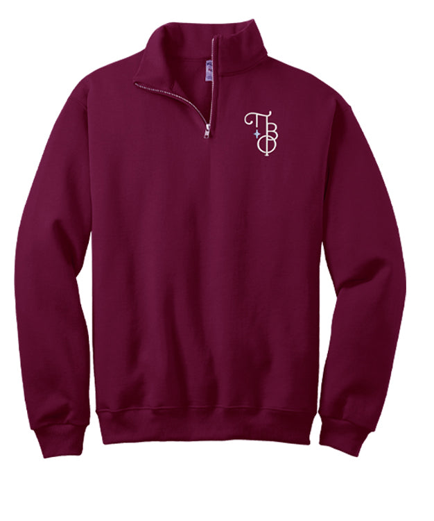 Pi Beta Phi Qzip Sweatshirt - New Stacked Logo Letters