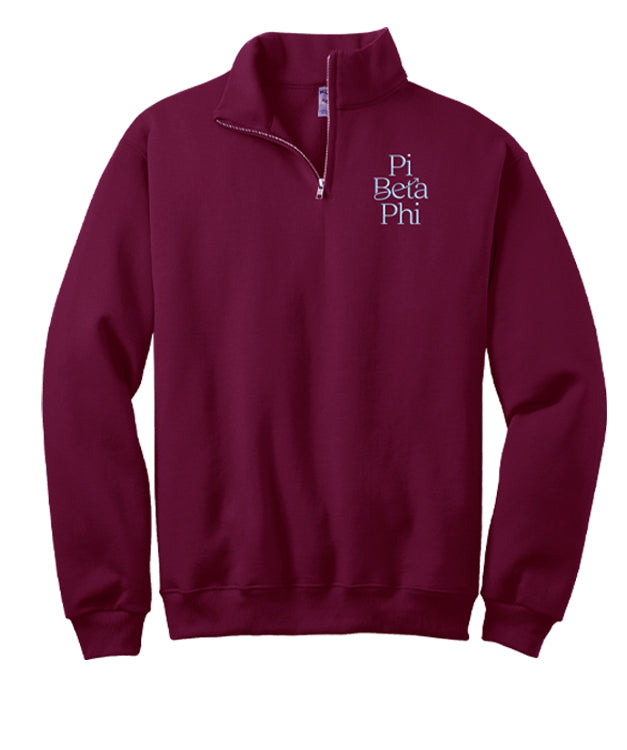 Pi Beta Phi Qzip Sweatshirt - New Stacked Wordmark