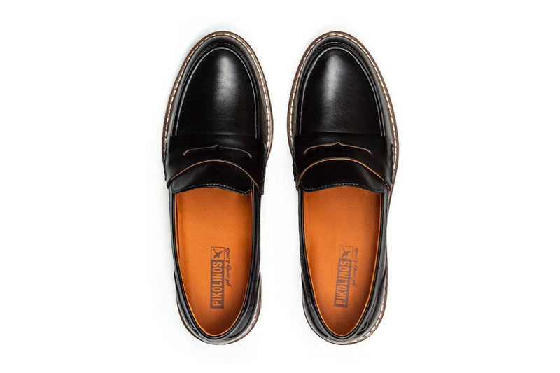 Pikolinos Aldaya W8J-3541-BLK Slip-On Leather Loafers BLACK BRAND NEW - AllSportsWearUSA