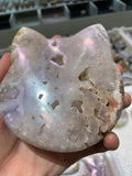 Pink amethyst cat head