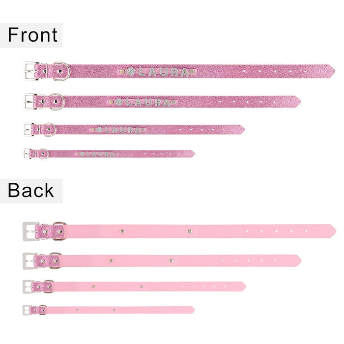 Pink Glittering Personalized Collar - Dogs and Horses
