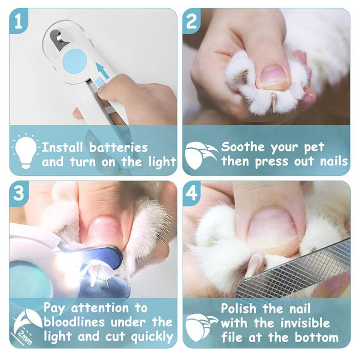 Pink Nail Clipper with LED Light - Dogs and Horses