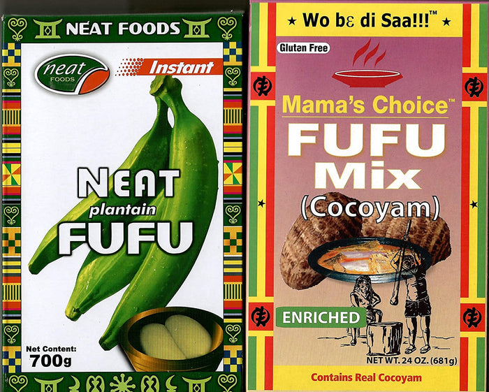 Plantain Fufu Flour (700g) and Cocoyam Fufu Flour (681g) Combination Pack