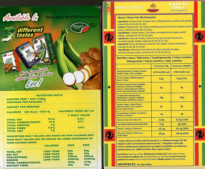 Plantain Fufu Flour (700g) and Cocoyam Fufu Flour (681g) Combination Pack