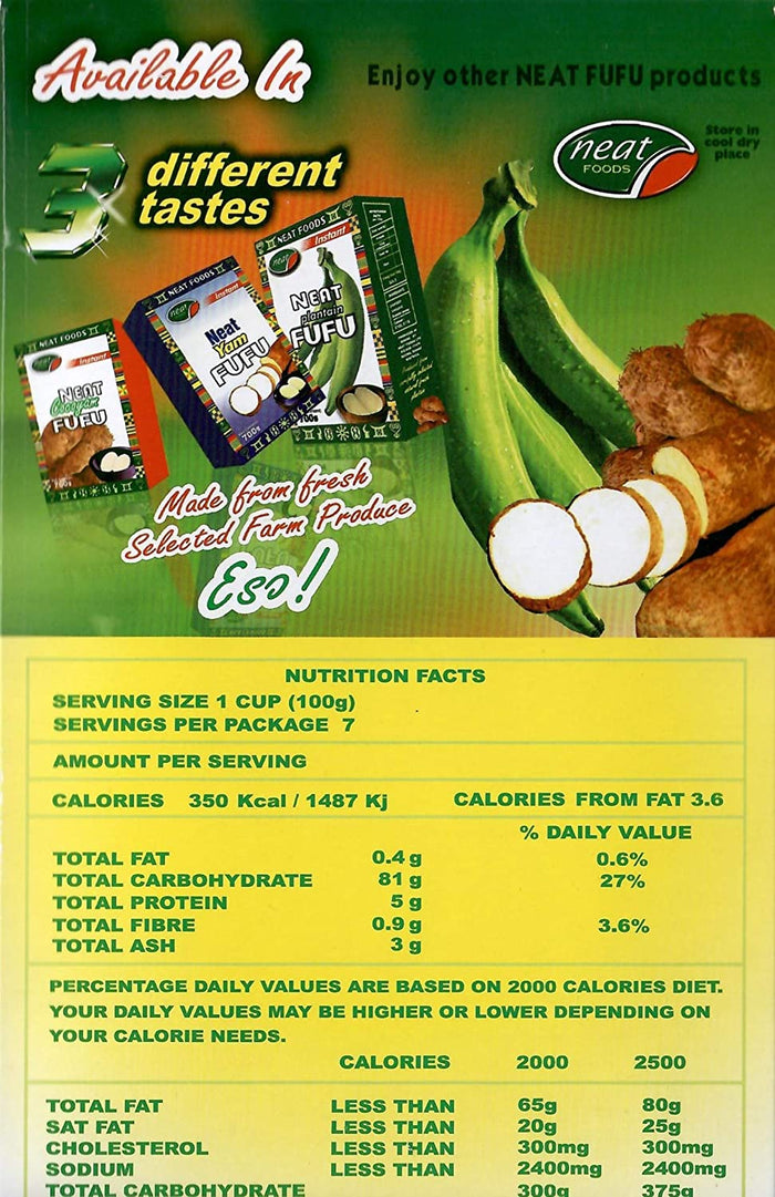 Plantain Fufu Flour (700g) and Cocoyam Fufu Flour (681g) Combination Pack